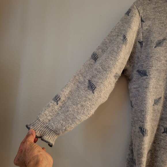 Vtg Colonial Concepts New Zealand Lambswool Angora Gray Print Cardigan Size Med - Picture 11 of 11